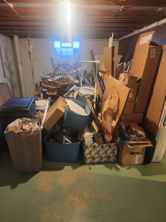 Roll-off dumpster container at job site for 20 Yard Dumpster Rental in Crown Point